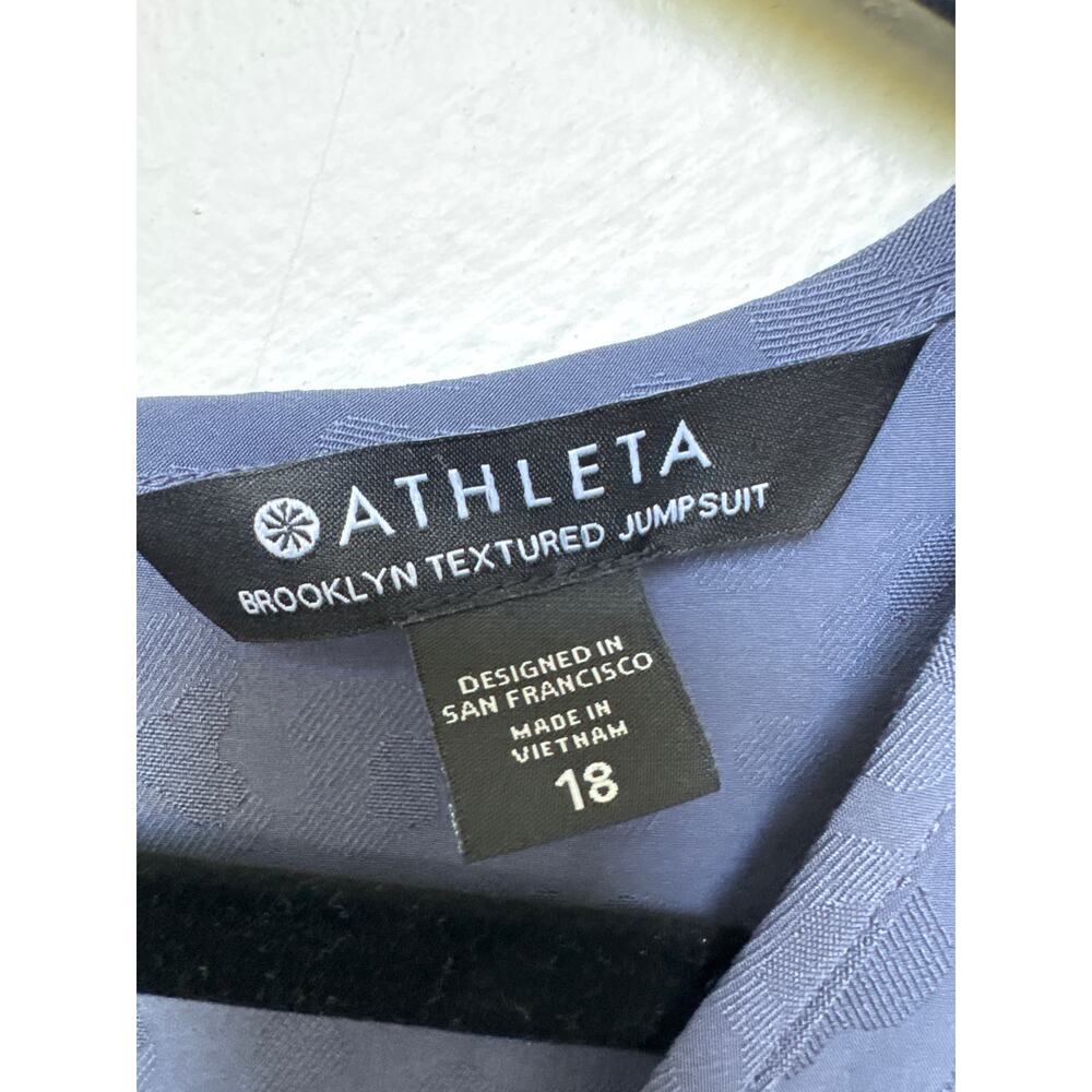 Athleta Brooklyn Textured Jumpsuit Medieval Violet Purple Women's Plus Size 18 - Picture 5 of 9